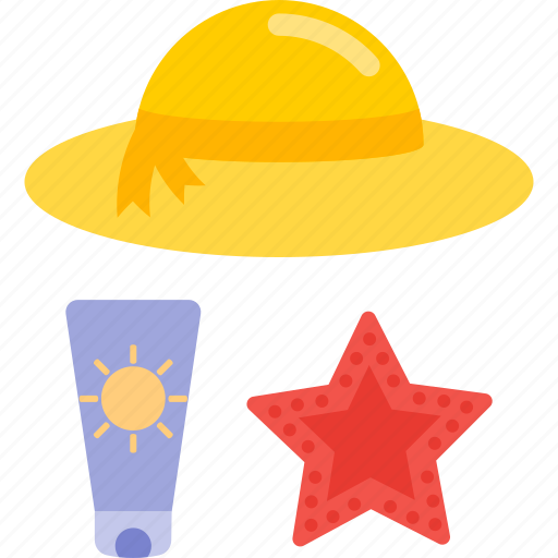 Beach, beauty, cream, hat, health, star icon - Download on Iconfinder