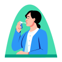 asthma, patient, inhaler, respiratory, breathing, disease 