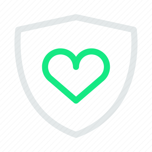 Health and medical, healthcare, heart, protection, shield icon - Download on Iconfinder