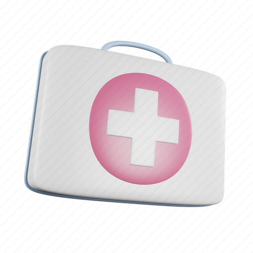 First, aid, safety, bag, healthcare, medicine, help 3D illustration - Download on Iconfinder