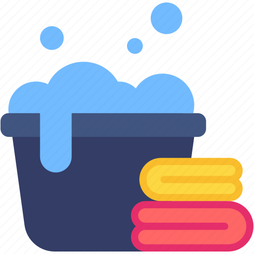 Laundry, washing, clothes, clean, housework, bucket, cleaning icon - Download on Iconfinder