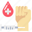 blood, cross, hand, syringe, test 