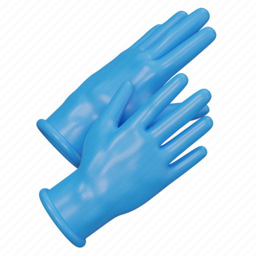 Medical, gloves, health, doctor, hospital, hand, rubber 3D illustration - Download on Iconfinder