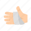 bandaged, hand 
