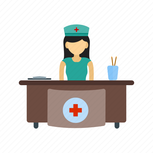 - hospital reception, reception, medical, hospital, healthcare, receptionist, clinic icon - Download on Iconfinder