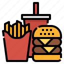 burger, fast, food, french, fries, junk, soda