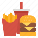 burger, fast, food, french, fries, junk, soda