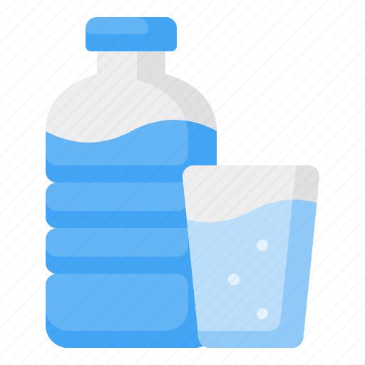 Water, drink, bottle, cup, glass, mineral water, hydratation icon - Download on Iconfinder