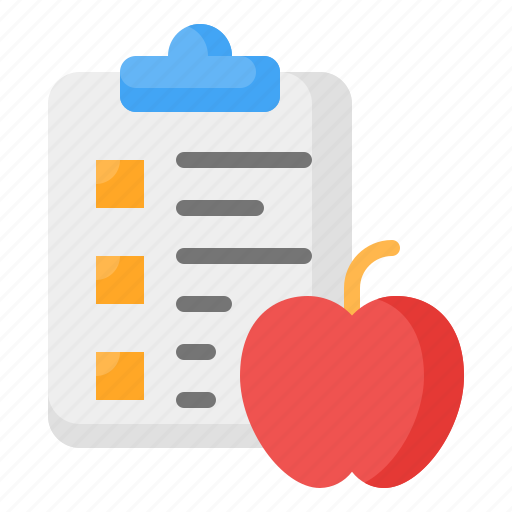 Plan, planning, clipboard, report, apple, diet, fitness icon - Download on Iconfinder