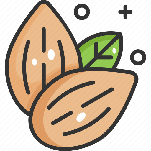 Almond, almonds, healthy food, vegan, vegetarian icon - Download on Iconfinder