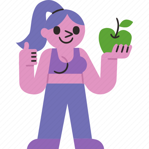 Healthy, foods, apple, girl, woman icon - Download on Iconfinder