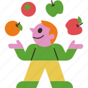 healthy, foods, fruit, boy, man
