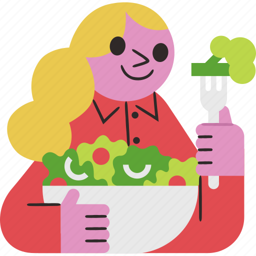 Salad, healthy, food, girl icon - Download on Iconfinder