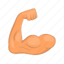 arm, biceps, cartoon, fitness, hands, muscle, sign