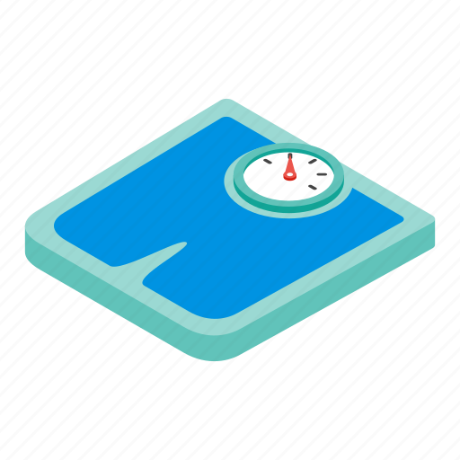 Blue, diet, drawn, isometric, machine, scale, weighing icon - Download on Iconfinder