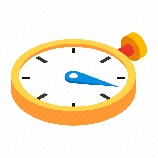 Clock, isometric, second, stop, stopwatch, timer, watch icon - Download on Iconfinder