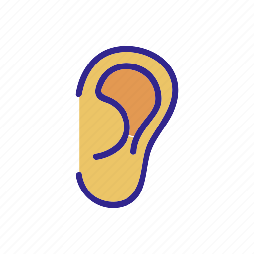Ear, hear, human, music, outline, sound, tool icon - Download on Iconfinder