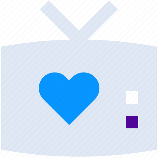 Broadcasting, heart, media, retro, screen, television, tv icon - Download on Iconfinder