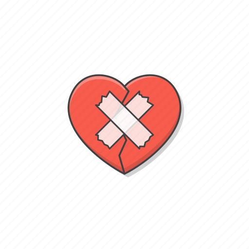 Broken, heart, plaster, injury, love, valentine, romance icon - Download on Iconfinder