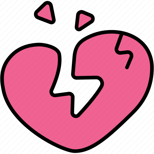 Broken, heart, breakup, crack, love, valentine icon - Download on Iconfinder
