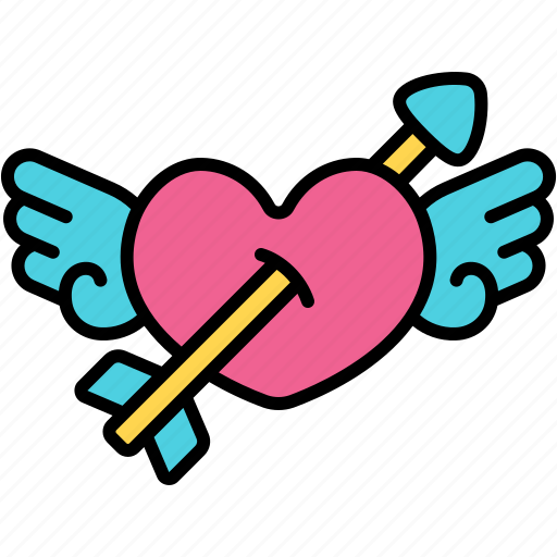 Cupid, arrow, wing, romance, heart, love, valentine icon - Download on Iconfinder