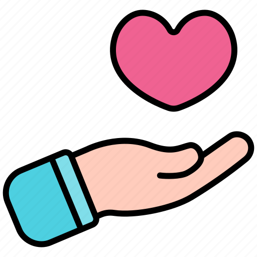 Hand, give, giving, charity, heart, love, valentine icon - Download on Iconfinder