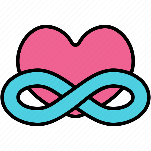 Infinite, endless, infinity, forever, heart, love, valentine icon - Download on Iconfinder