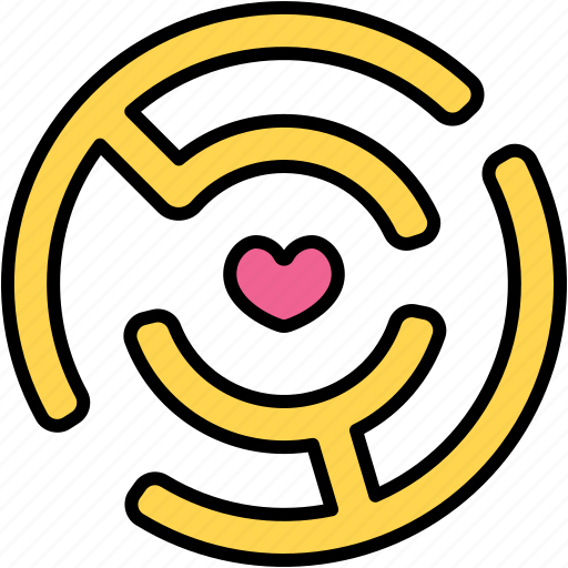 Maze, labyrinth, puzzle, way, heart, love, valentine icon - Download on Iconfinder