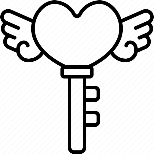 Key, heart, wing, unlock, love, valentine icon - Download on Iconfinder