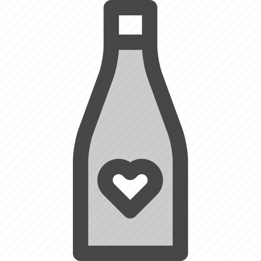 Beverage, bottle, champagne, heart, love, wedding, wine icon - Download on Iconfinder