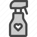 bottle, favorite, heart, love, passion, sanitizer, spray