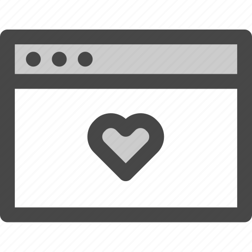 Browser, favorite, heart, internet, love, screen, window icon - Download on Iconfinder