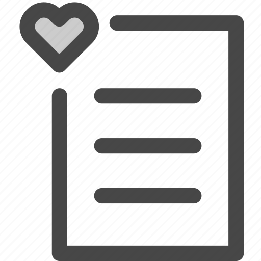 Document, favorite, heart, love, paper, text, wedding icon - Download on Iconfinder