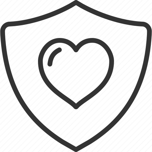 Shield, security, protection, safety, heart, love icon - Download on Iconfinder