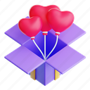 heart, balloon, gift, romance, like, valentine, party, celebration, love 