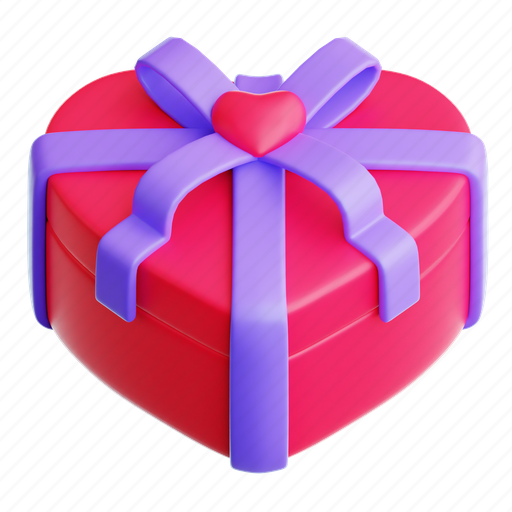 Heart, gift, box, favorite, romance, valentines, wedding 3D illustration - Download on Iconfinder