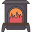 fireplace, room, warm, interior, winter 