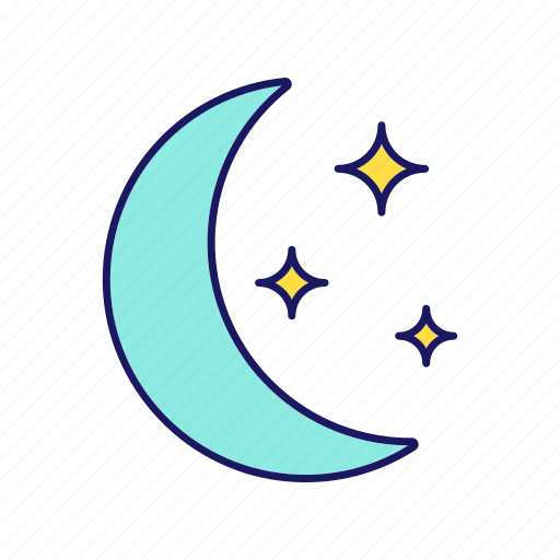 Bedtime, moon, moonlight, night, nighttime, sky, star icon - Download on Iconfinder