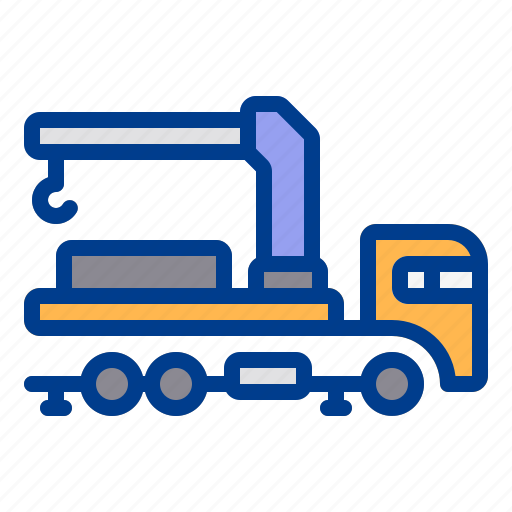 Cnuckleboom, construction, crane, heavy, vehicle icon - Download on Iconfinder