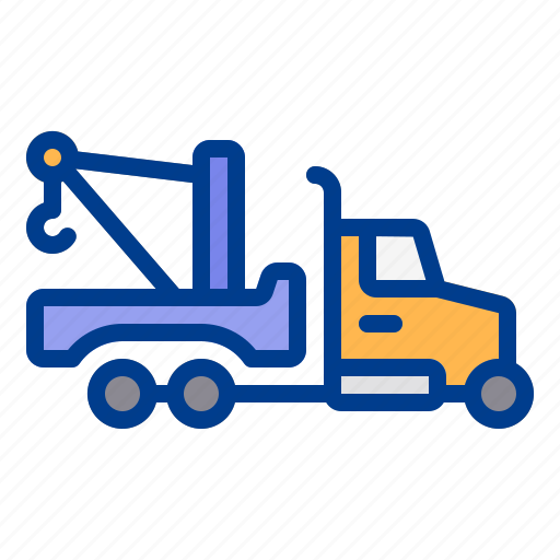 Construction, heavy, tow, truck, vehicle icon - Download on Iconfinder