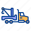 construction, heavy, tow, truck, vehicle 