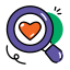 finding, search for love, searching, search love, magnifier, love, heart, romantic, romance 