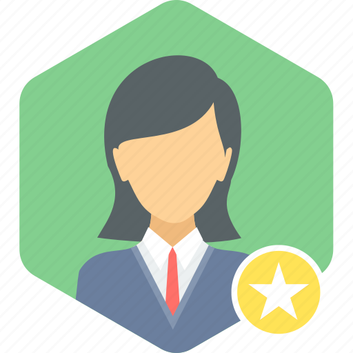 Employee, star, best, favorite, female, avatar, profile icon - Download on Iconfinder