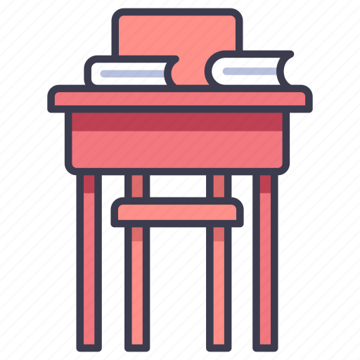 Book, chair, classroom, college, desk, education, school icon - Download on Iconfinder