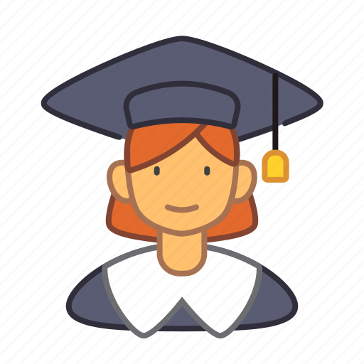 School, education, college, graduate, graduation, female, student icon - Download on Iconfinder