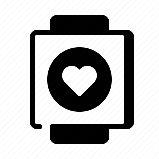 Smartwatch, heart, iwatch, fitness, pulse, heartbeat icon - Download on Iconfinder