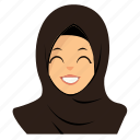 girl, hijab, smile