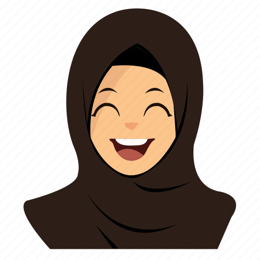 Girl, happy, hijab, laugh icon - Download on Iconfinder
