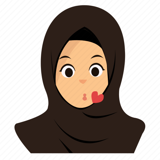 Girl, hijab, kiss icon - Download on Iconfinder