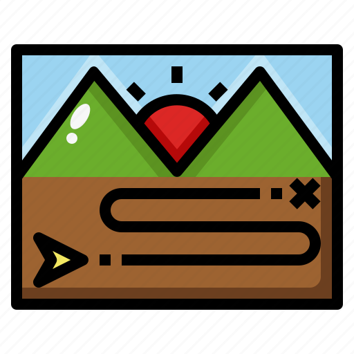 Map, route, trail, trekking, location icon - Download on Iconfinder